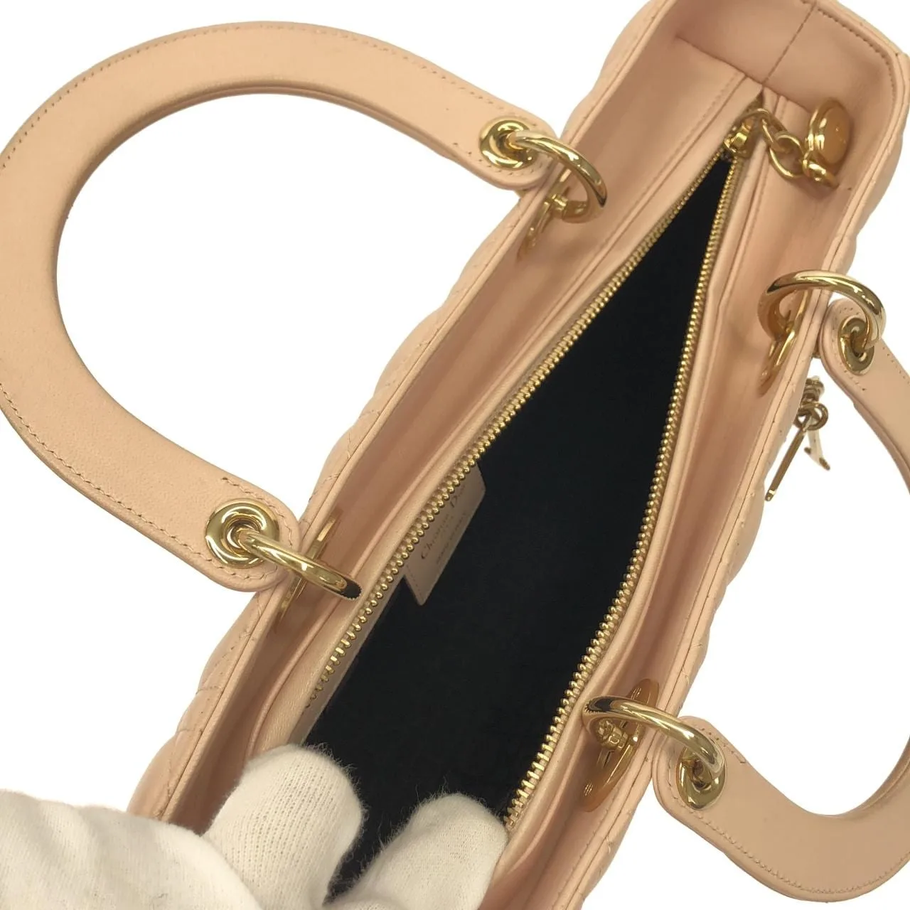 DIOR Lady Dior CAL44560 Handbag Lambskin Pink Lambskin - Thumbnail 9