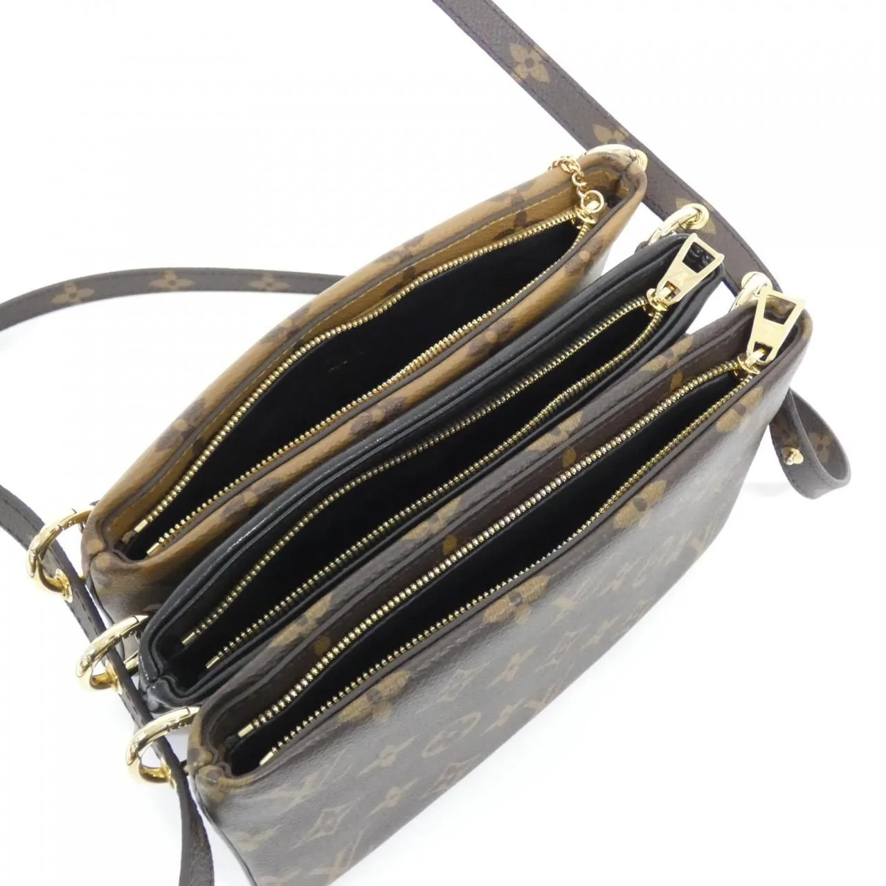 LOUIS VUITTON Pochette M45412 Shoulder Monogram 黑色 Monogram 中古品A - 縮圖 5