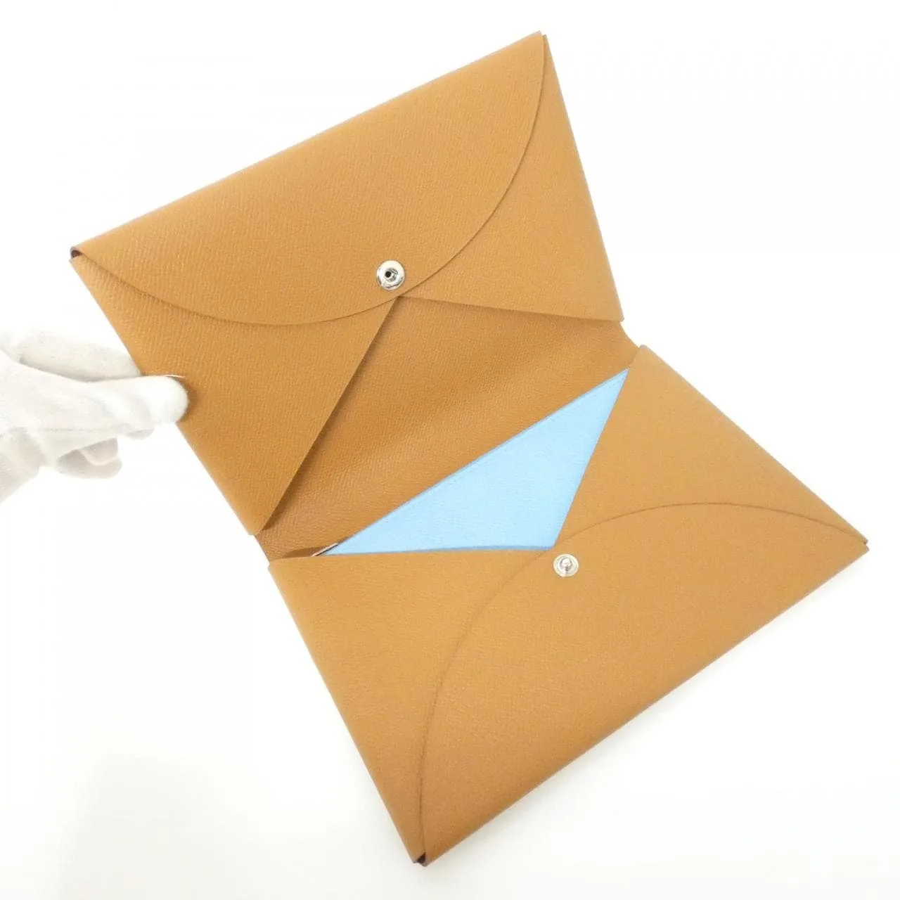 HERMES 073804CK Pouch Epsom 金色 Epsom 皮 中古品A - 縮圖 7