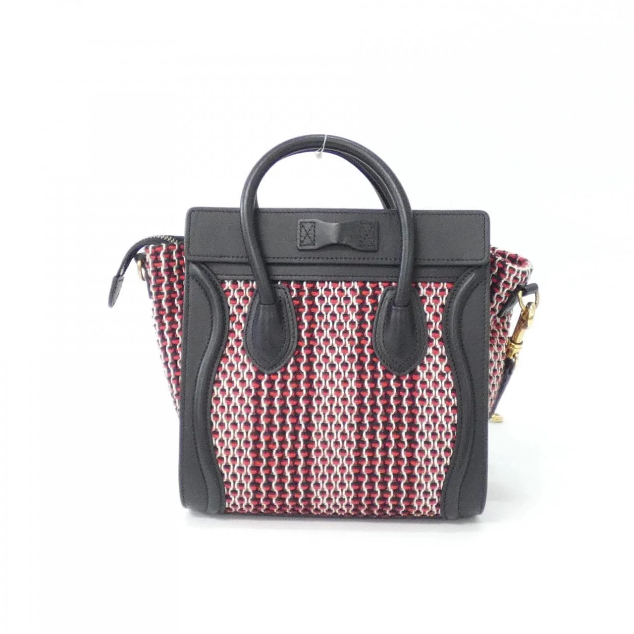 CELINE Luggage Handbag Tweed Black Tweed Rank A - Thumbnail 2