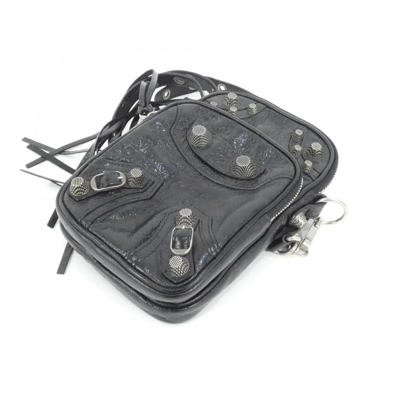 BALENCIAGA Le Cagole 742015 210KR Wallet Lambskin 黑色 羊皮 中古品A - 縮圖 3