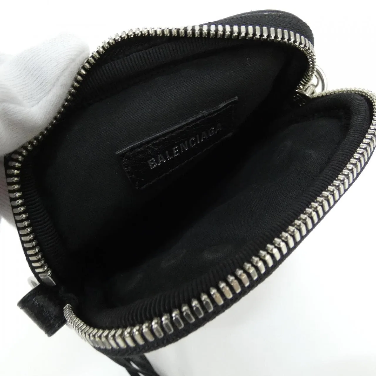 BALENCIAGA Le Cagole 742015 210KR Wallet Lambskin 黑色 羊皮 中古品A - 縮圖 5