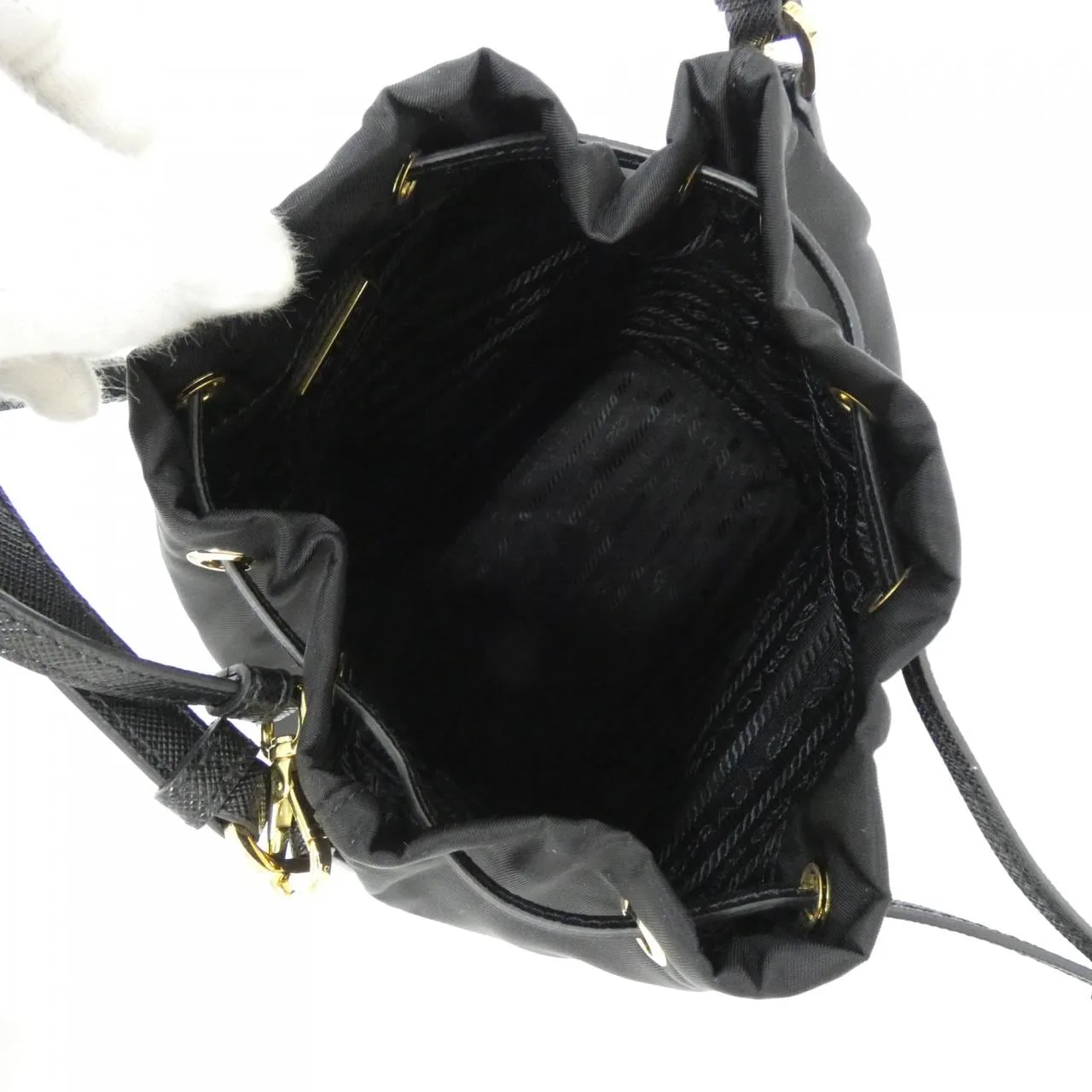 PRADA 1BH038 Handbag 黑色 新品 - 縮圖 6