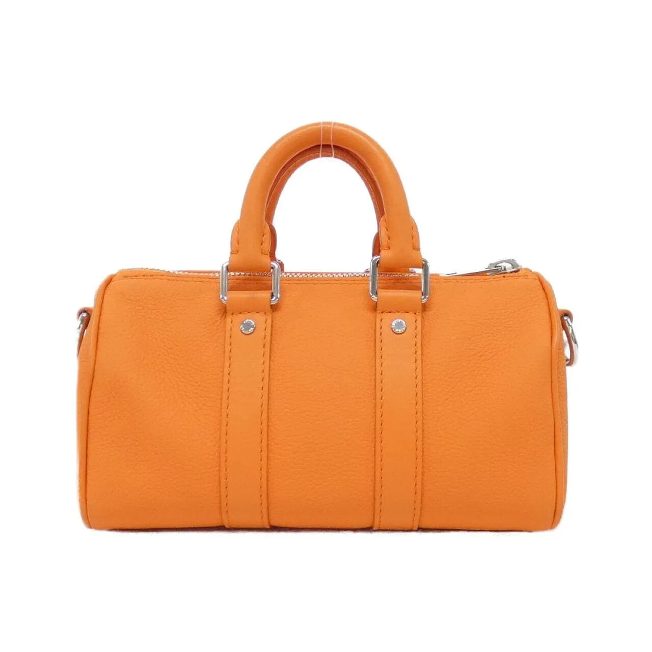 LOUIS VUITTON Keepall M81004 Boston Lambskin 橙色 羊皮 中古品A - 縮圖 2