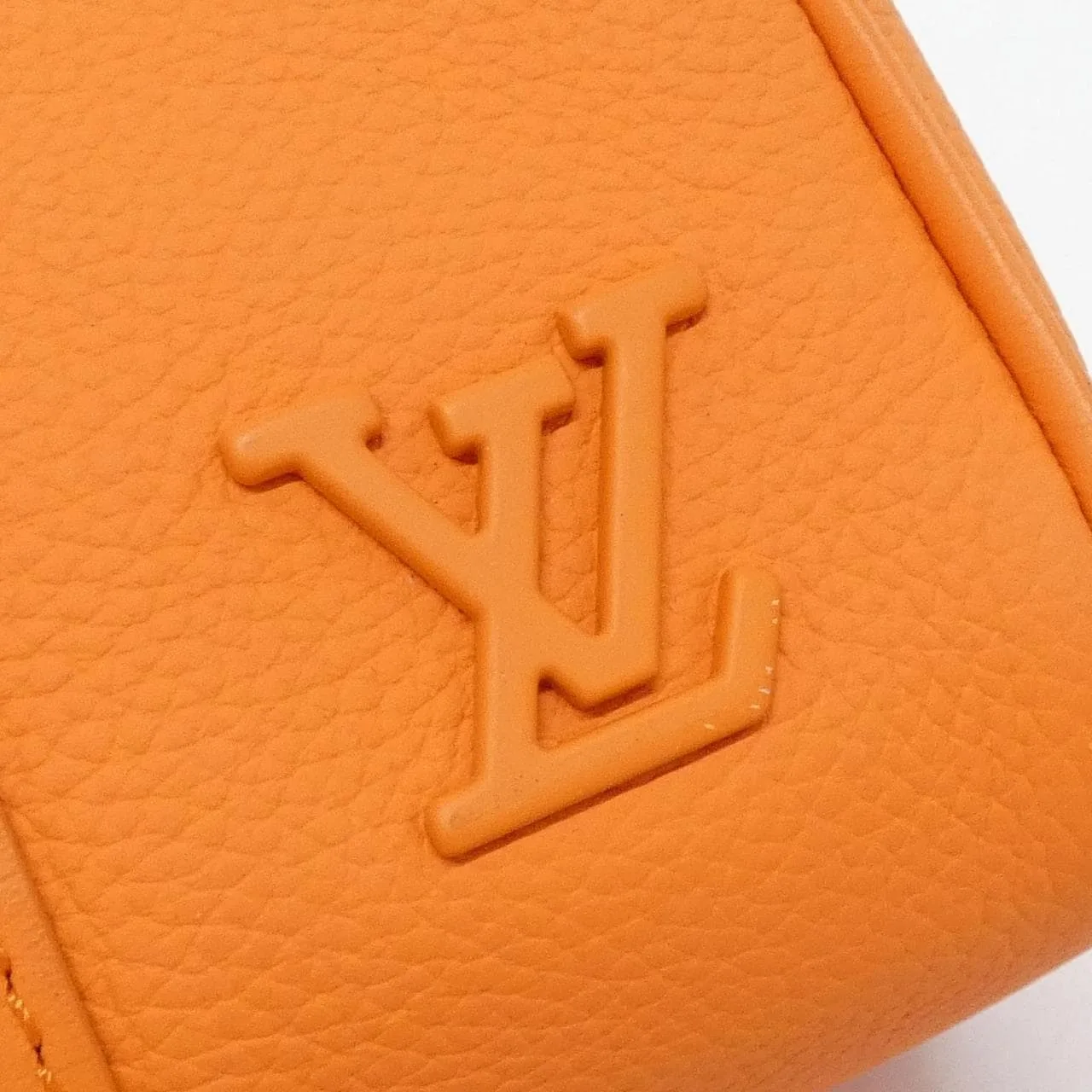 LOUIS VUITTON Keepall M81004 Boston Lambskin 橙色 羊皮 中古品A - 縮圖 4