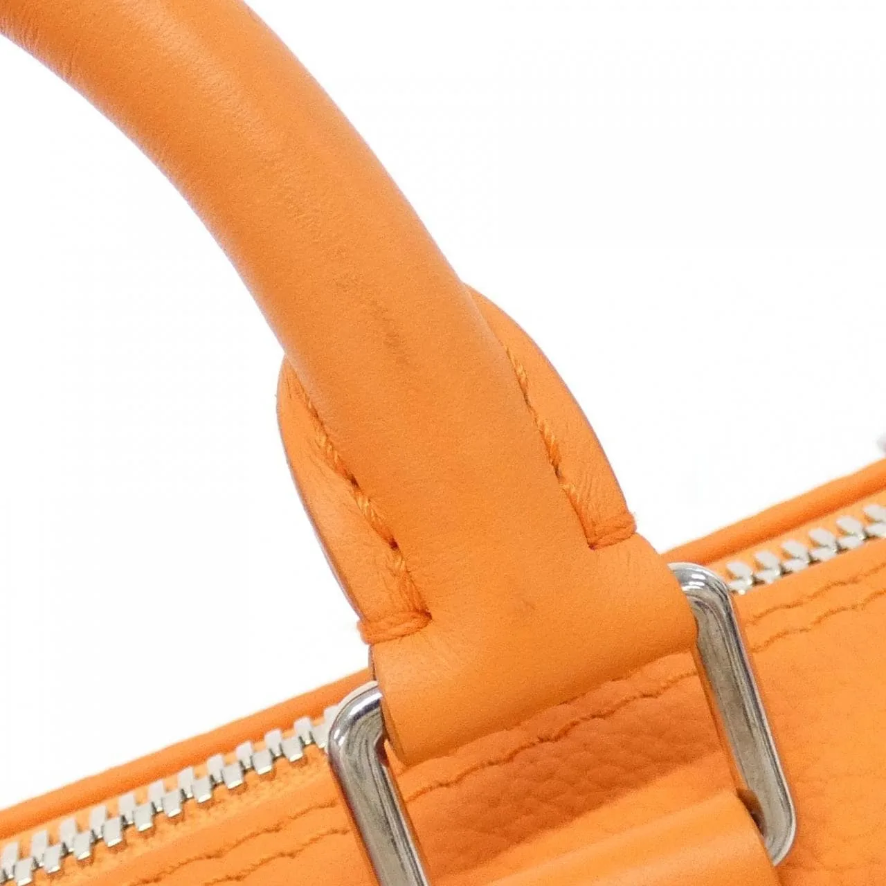 LOUIS VUITTON Keepall M81004 Boston Lambskin 橙色 羊皮 中古品A - 縮圖 6