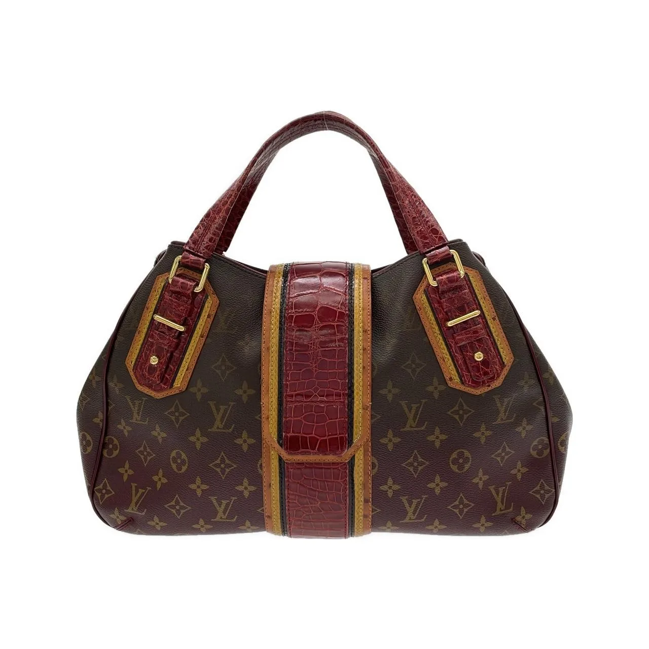 LOUIS VUITTON M95580 手提包 Monogram 酒紅色 Monogram 中古品A - 縮圖 2