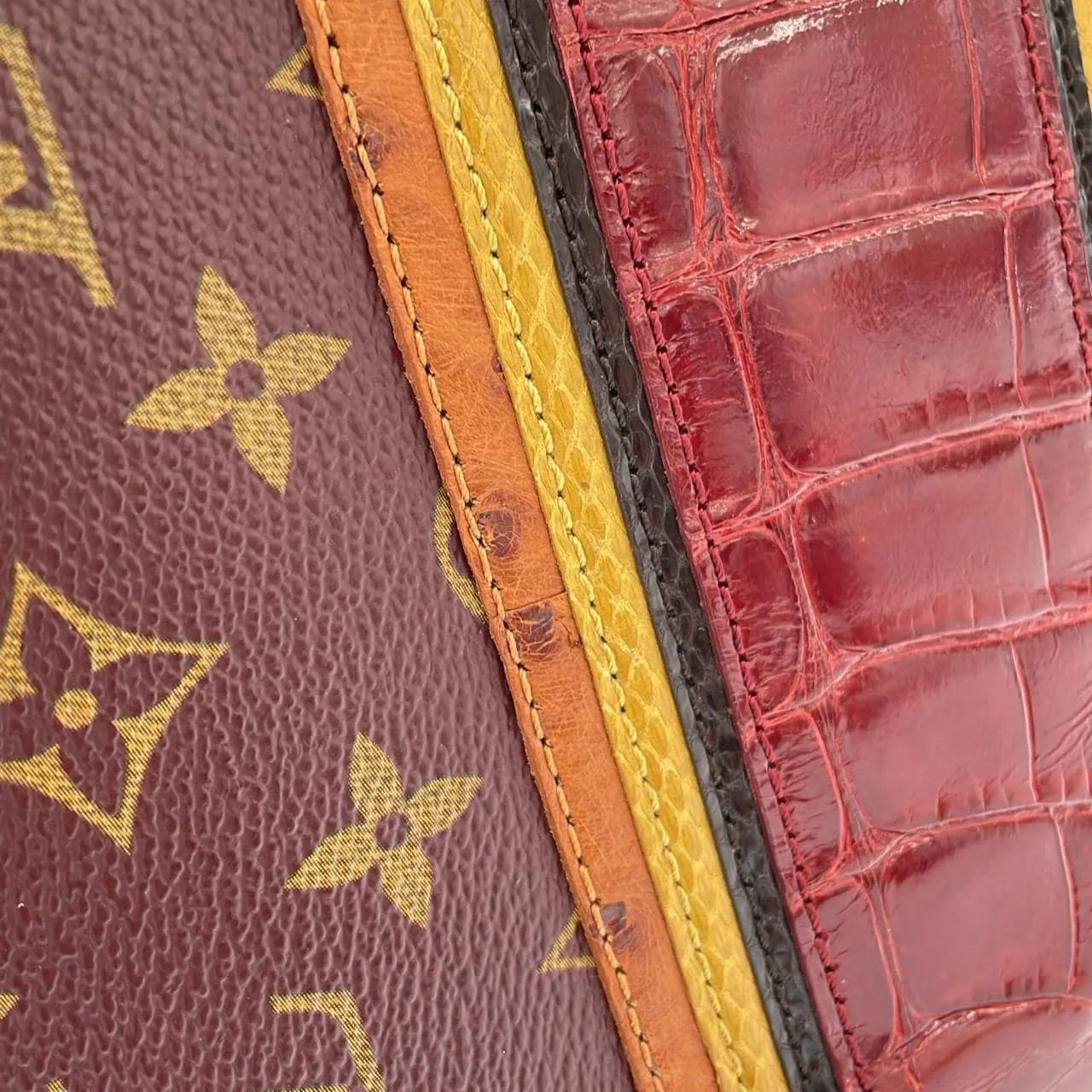 LOUIS VUITTON M95580 手提包 Monogram 酒紅色 Monogram 中古品A - 縮圖 4