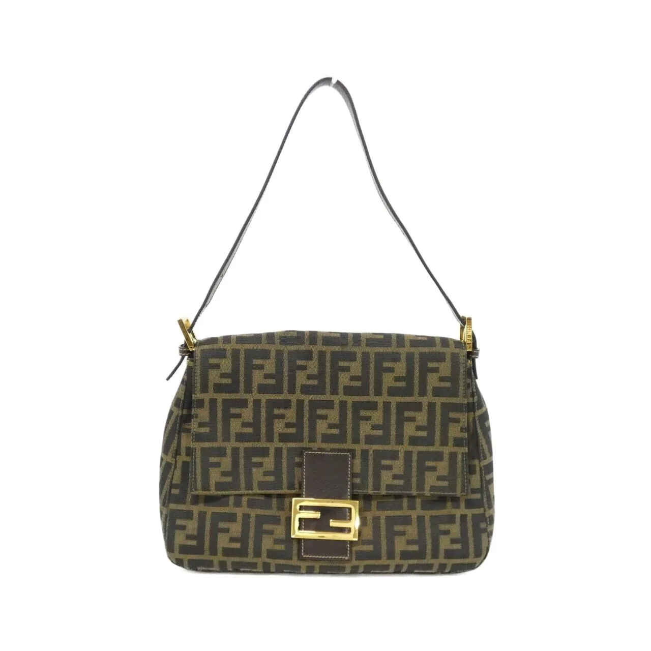 FENDI Baguette 26325 Shoulder Canvas Black
