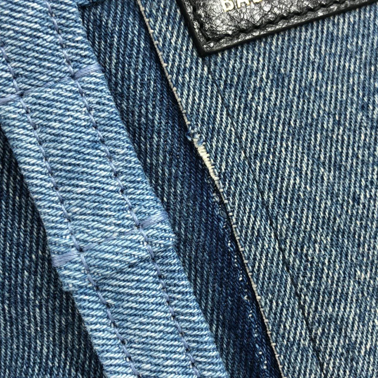 BALENCIAGA Le Cagole 671404 210BT Handbag Canvas 藍色 帆布 中古品A - 縮圖 5