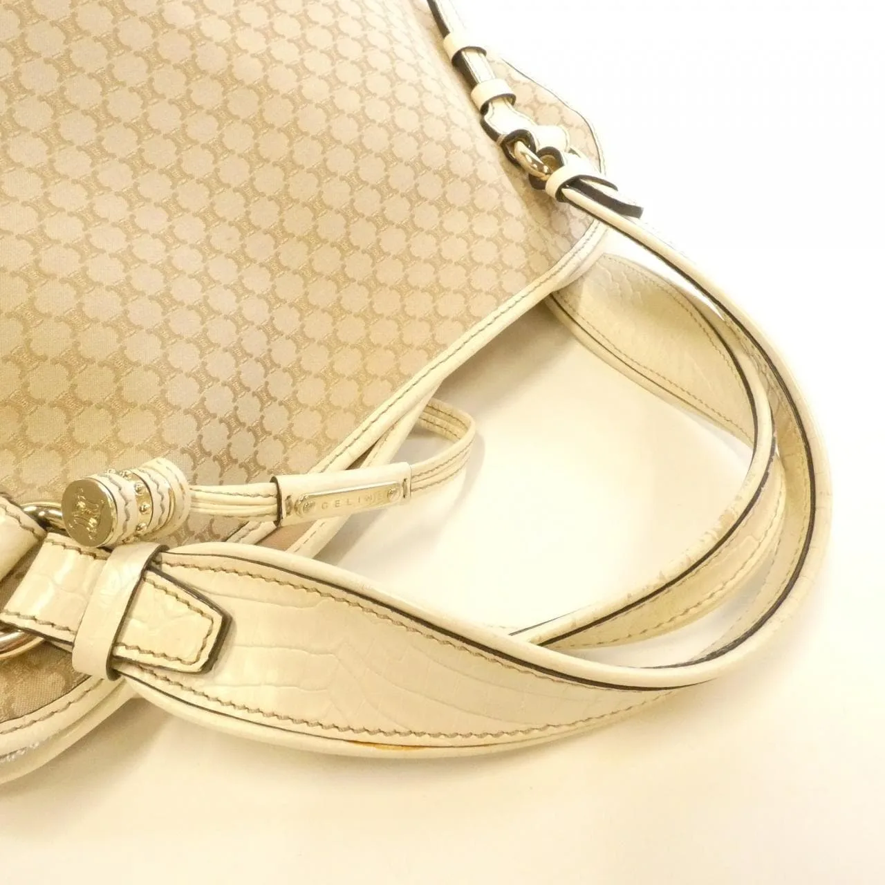 CELINE 160662BUN Shoulder Canvas White Canvas - Thumbnail 5