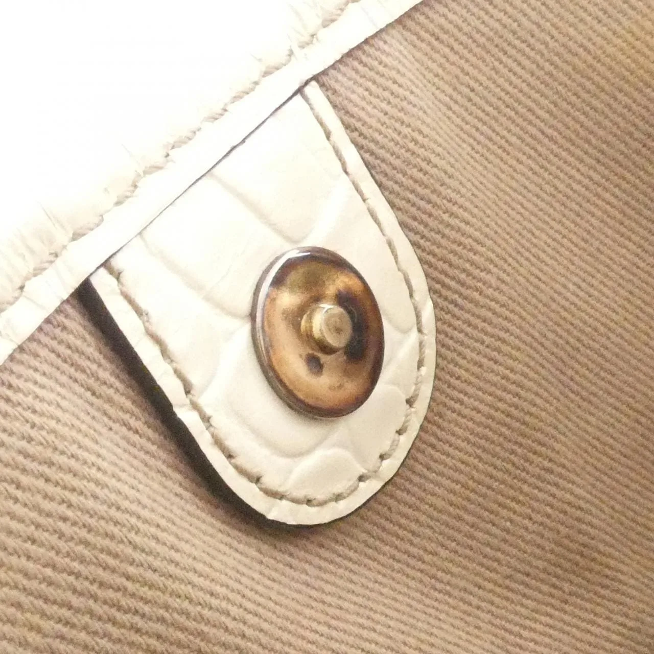 CELINE 160662BUN Shoulder Canvas White Canvas - Thumbnail 9