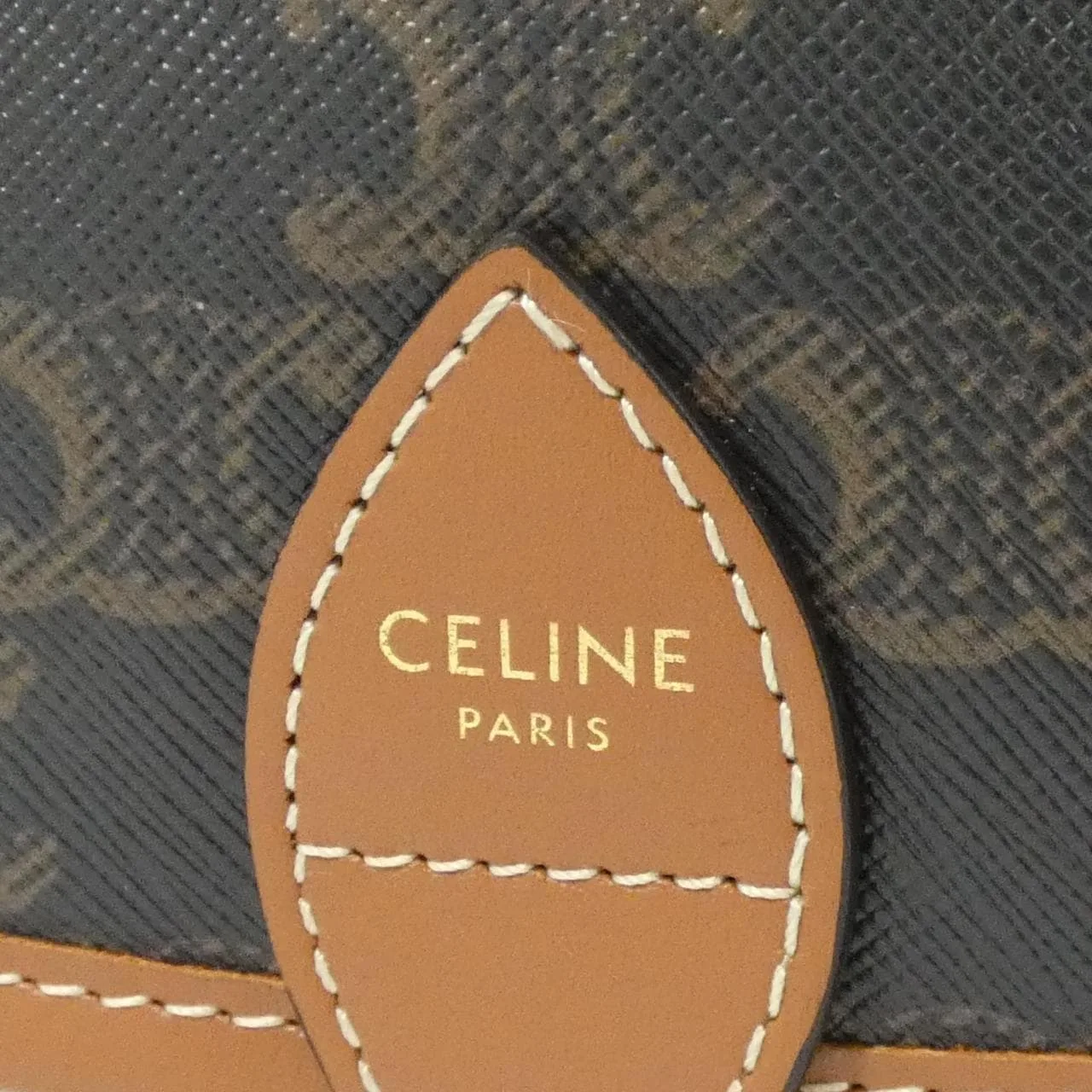 CELINE Triomphe 191502BZJ Shoulder Canvas 黑色 帆布 中古品A - 縮圖 4
