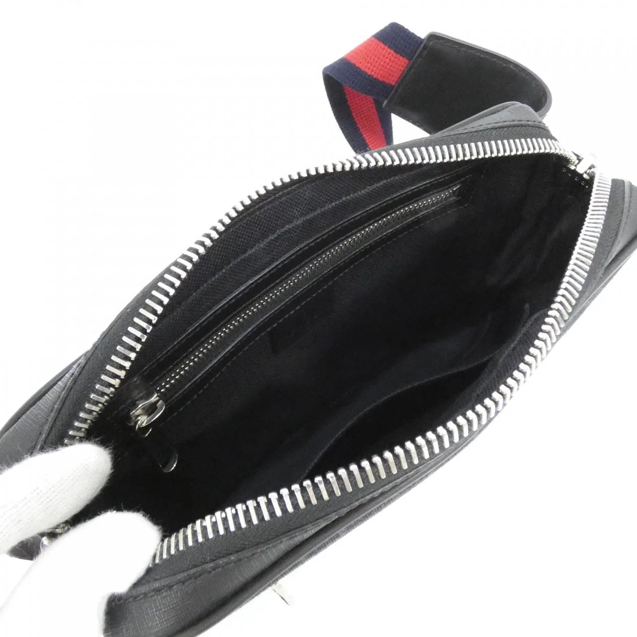 GUCCI 474293 K9RRN Belt Canvas 黑色 帆布 中古品A - 縮圖 7