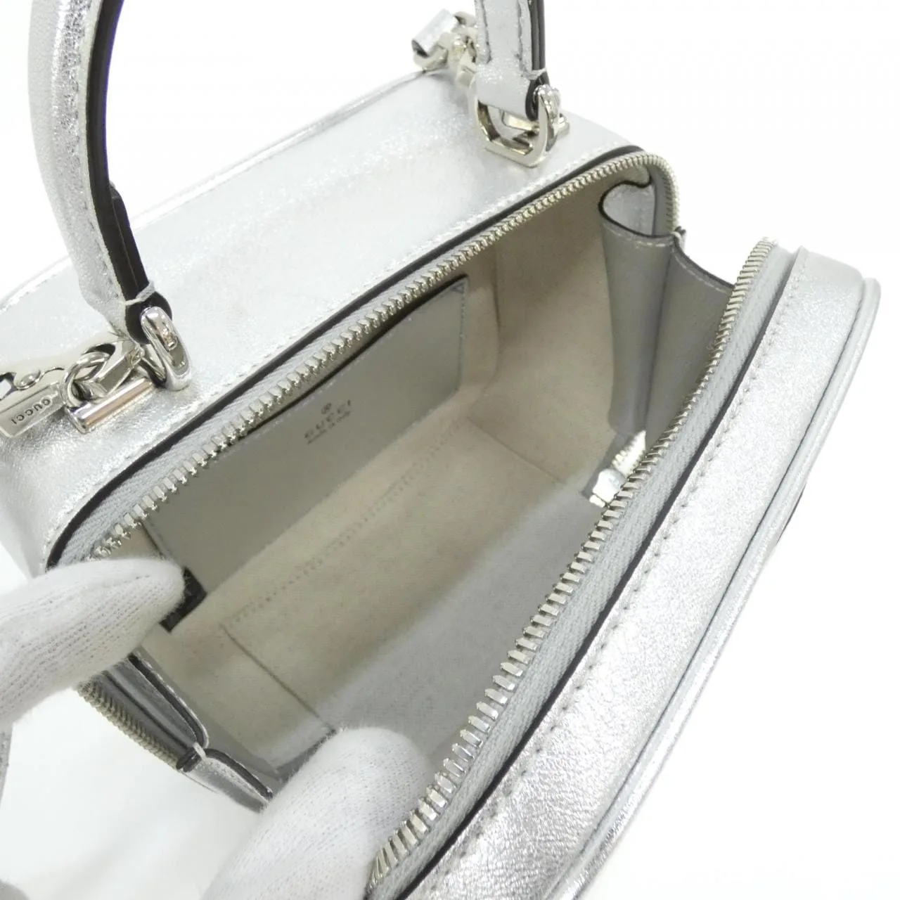 GUCCI Blondie 744434 AACBO Handbag Leather 黑色 皮革 中古品A - 縮圖 8