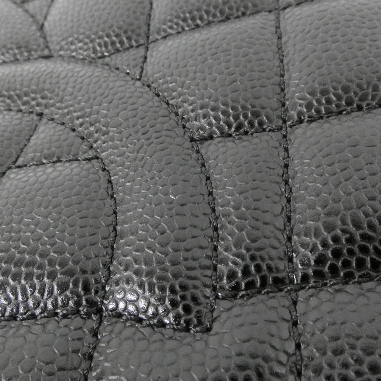 CHANEL 50995 Shoulder Grained Calfskin Black Grained Calfskin Rank A - Thumbnail 4