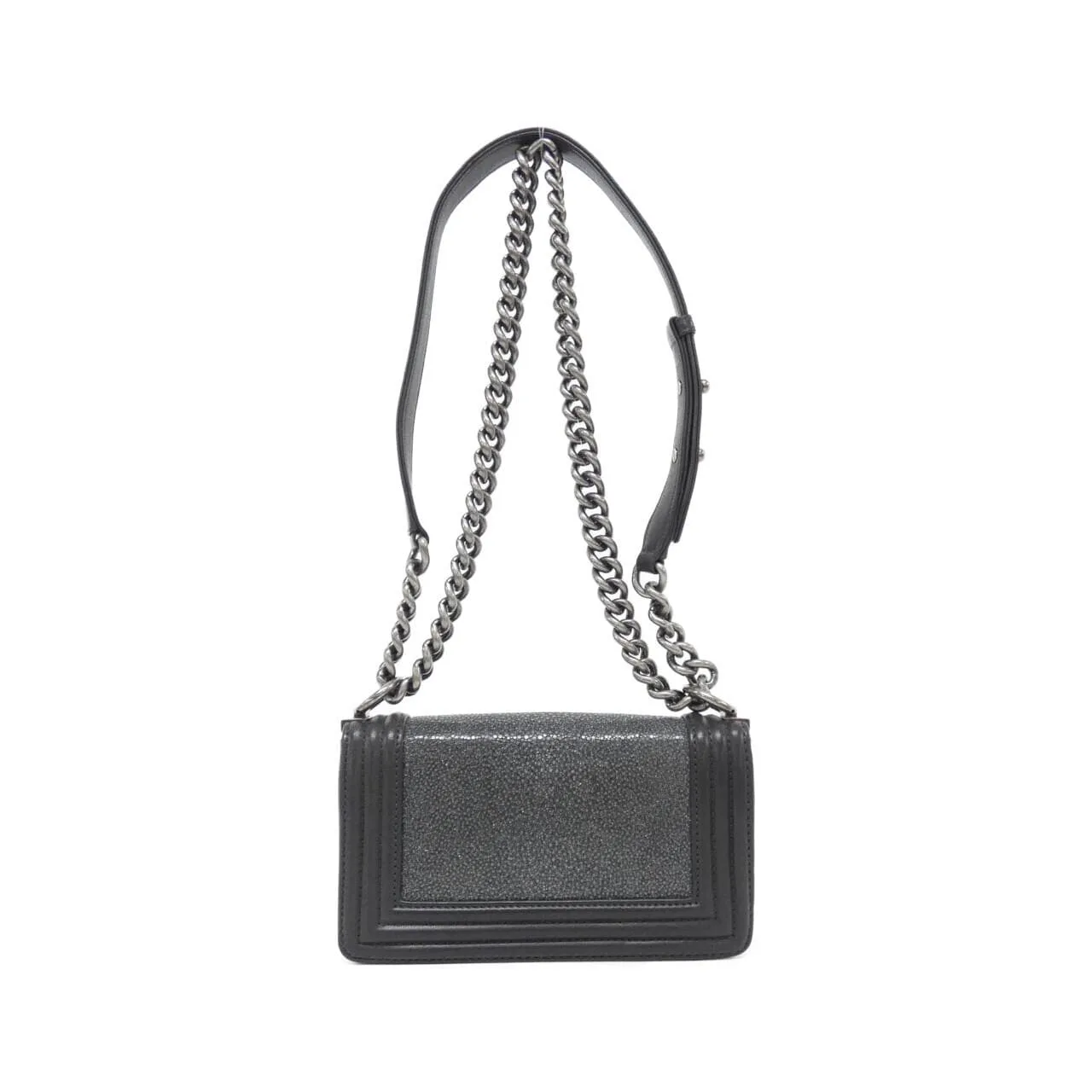 CHANEL Boy Chanel 67085 Shoulder Lambskin Grey Lambskin Rank A - Thumbnail 2