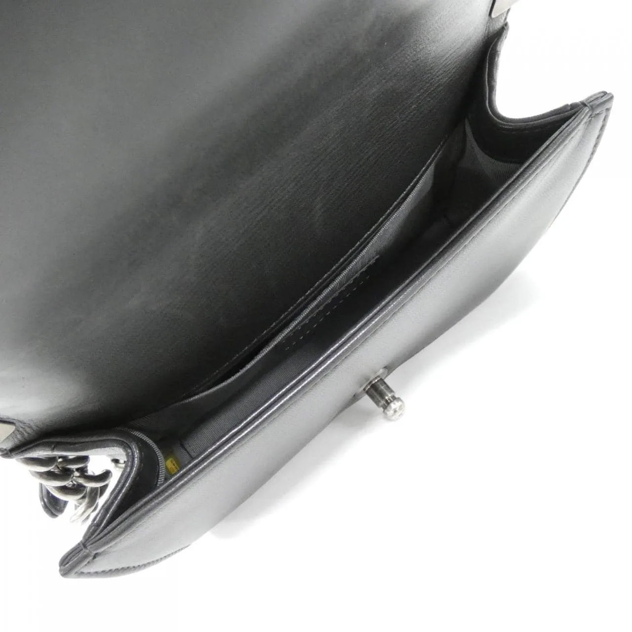 CHANEL Boy Chanel 67085 Shoulder Lambskin Grey Lambskin Rank A - Thumbnail 7