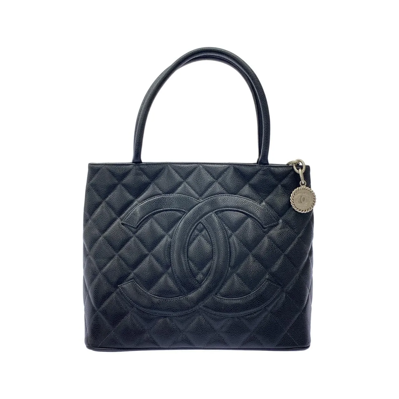 CHANEL Matelasse 1804 Handbag Grained Calfskin Black