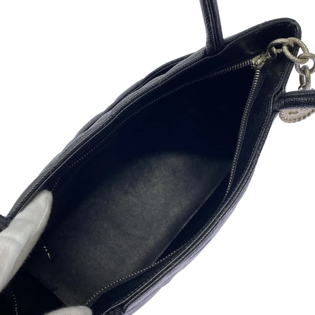 CHANEL Matelasse 1804 Handbag Grained Calfskin Black Grained Calfskin Rank A - Thumbnail 7