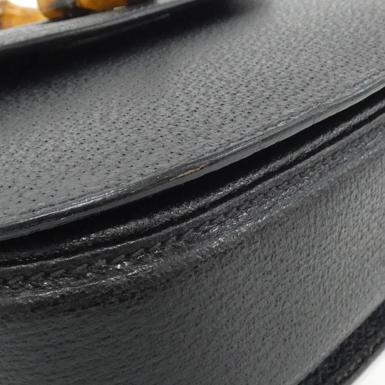 GUCCI 000 1014 Handbag Leather Black Leather Rank A - Thumbnail 3