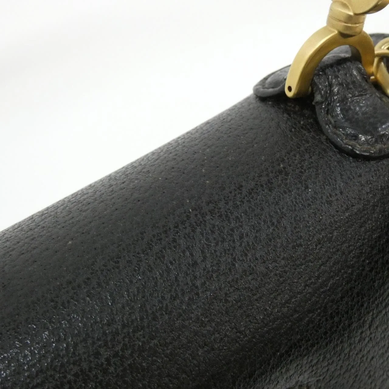 GUCCI 000 1014 Handbag Leather Black Leather Rank A - Thumbnail 4