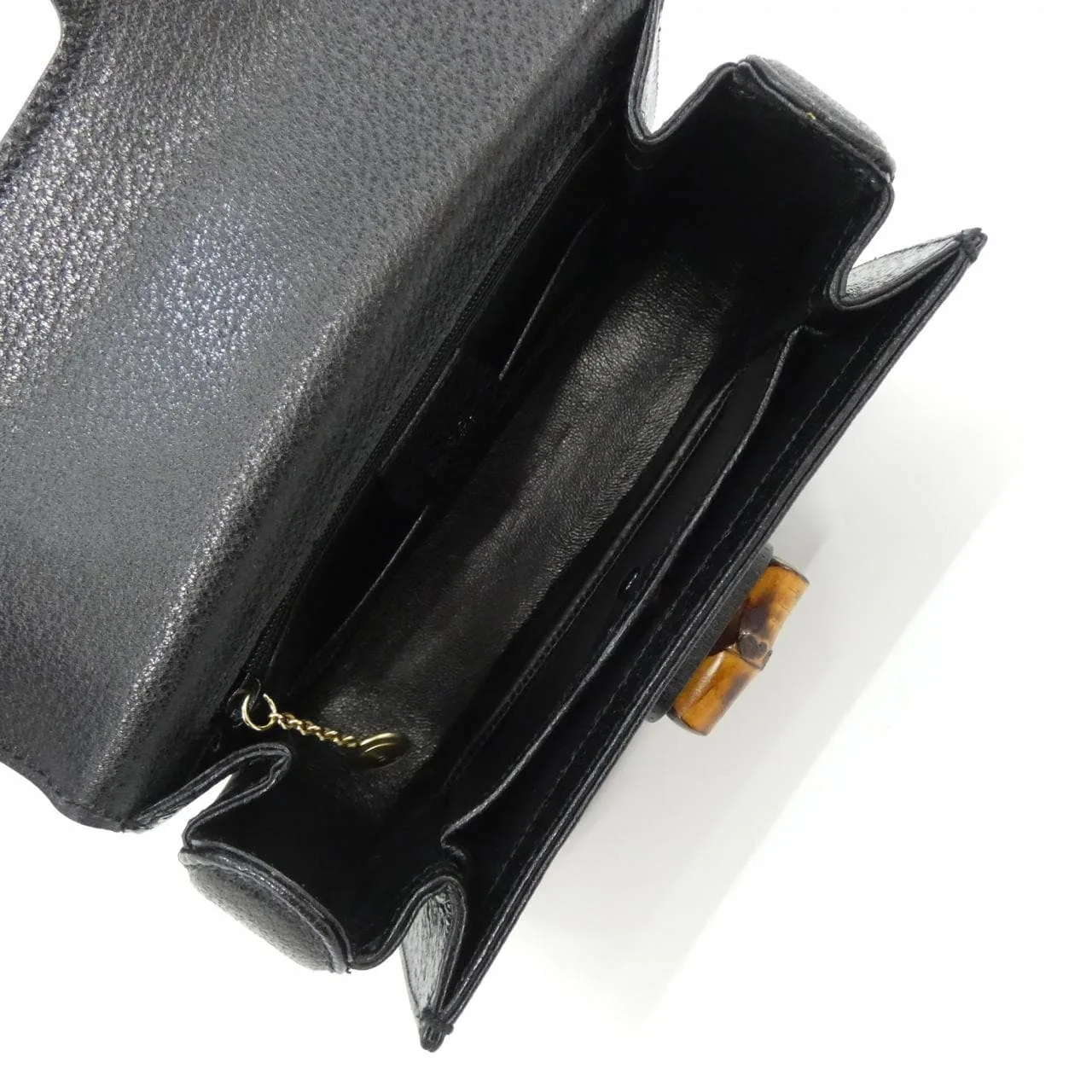 GUCCI 000 1014 Handbag Leather Black Leather Rank A - Thumbnail 9