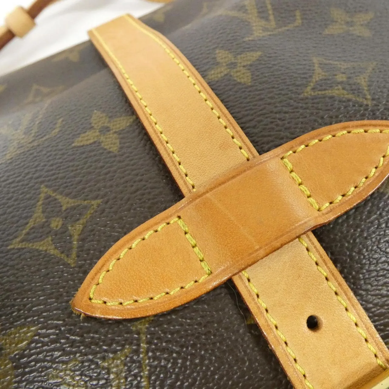 LOUIS VUITTON Saumur M42256 Shoulder Monogram 黑色 Monogram 中古品B - 縮圖 3