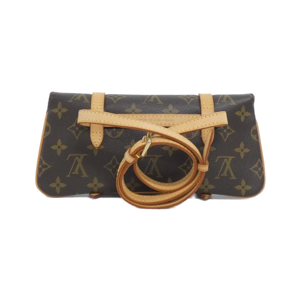 LOUIS VUITTON Pochette M51159 Belt Monogram 黑色 Monogram 中古品A - 縮圖 2