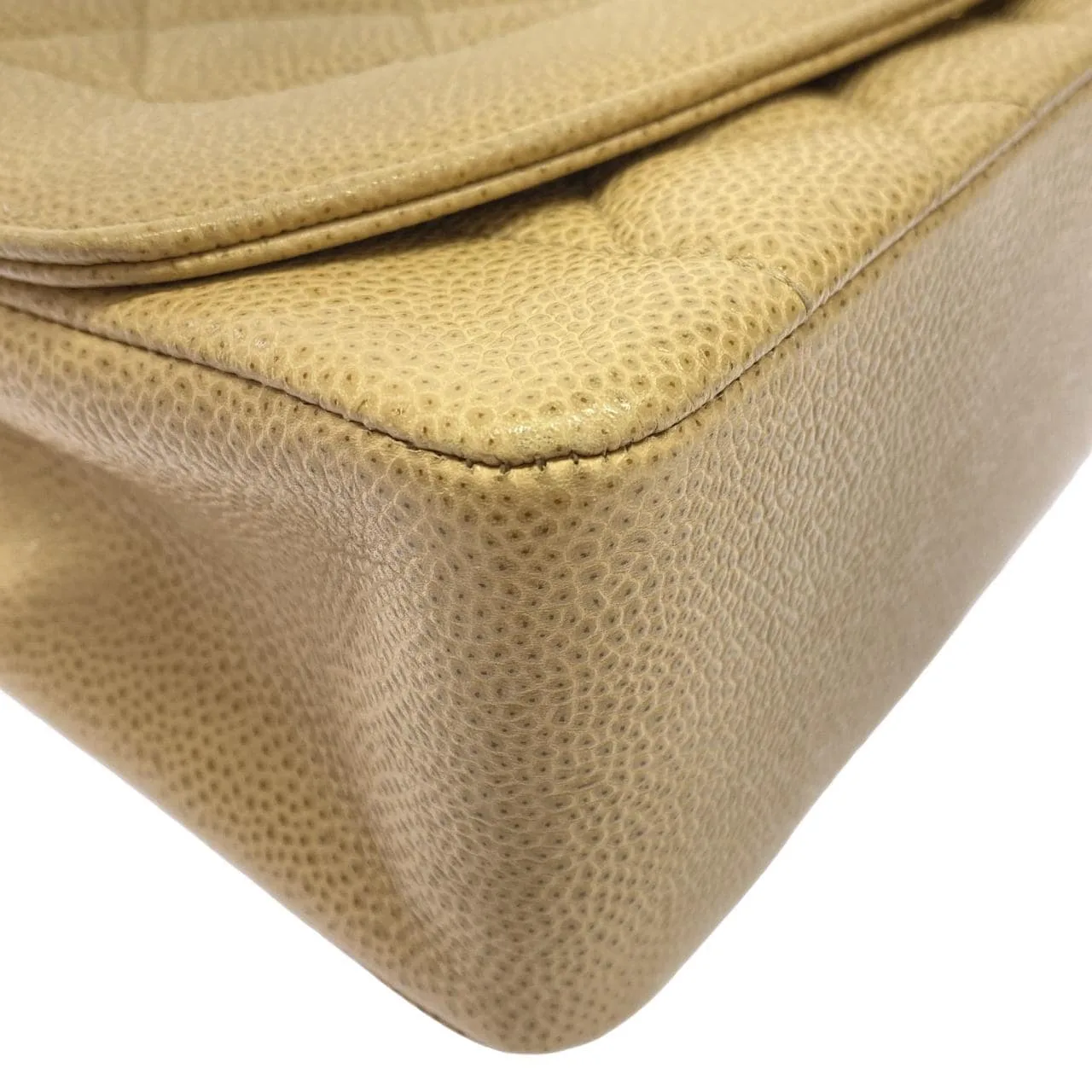 CHANEL 01165 Shoulder Grained Calfskin Beige Grained Calfskin Rank A - Thumbnail 3