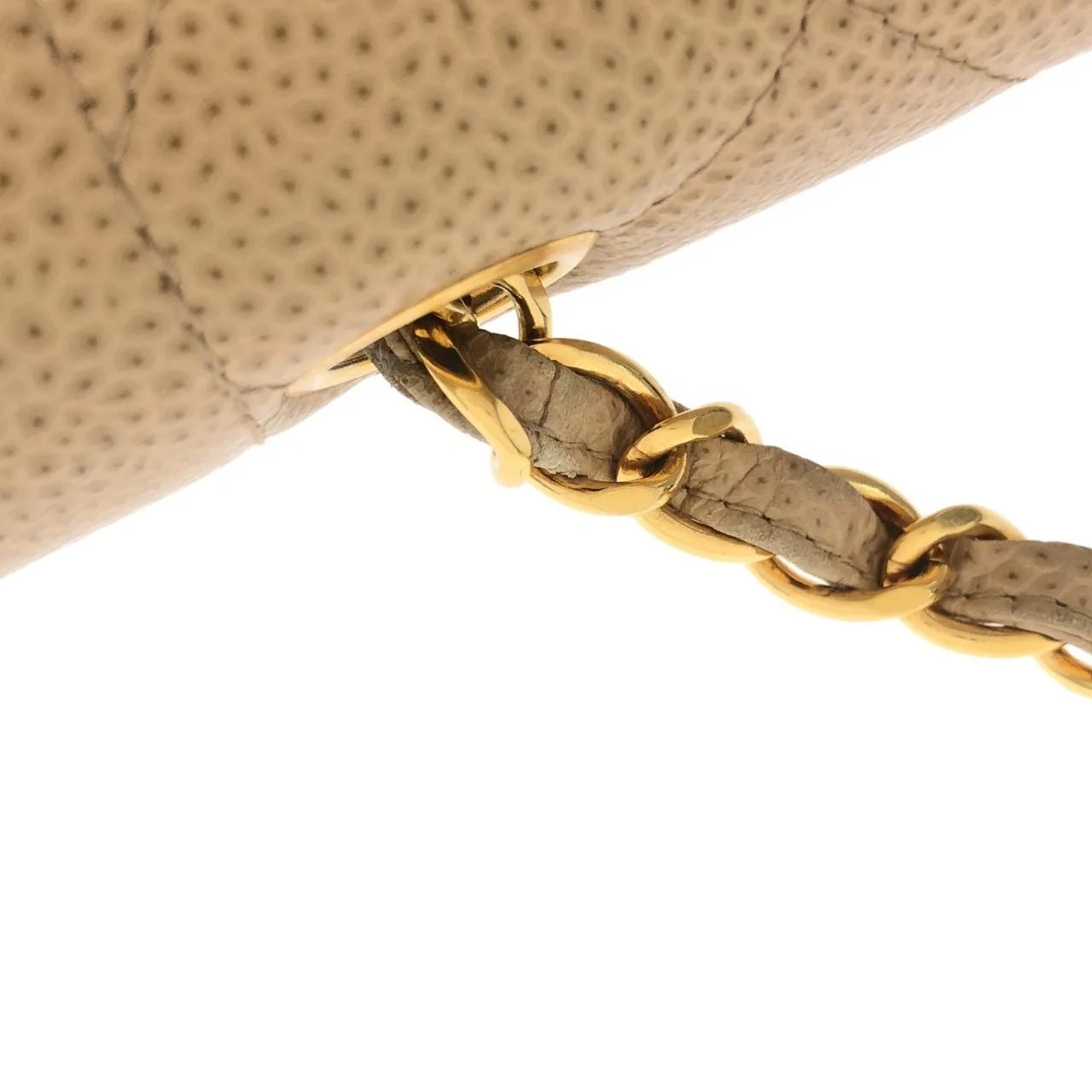 CHANEL 01165 Shoulder Grained Calfskin Beige Grained Calfskin Rank A - Thumbnail 5