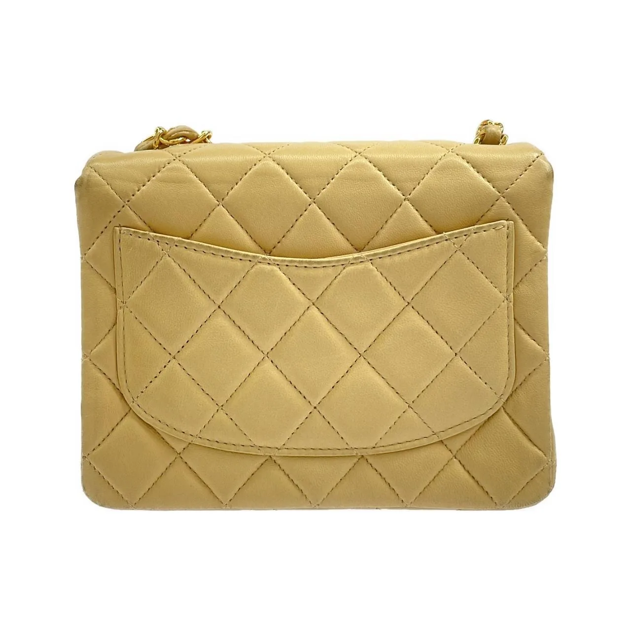 CHANEL Matelasse 1115 Shoulder Lambskin Beige Lambskin Rank A - Thumbnail 2