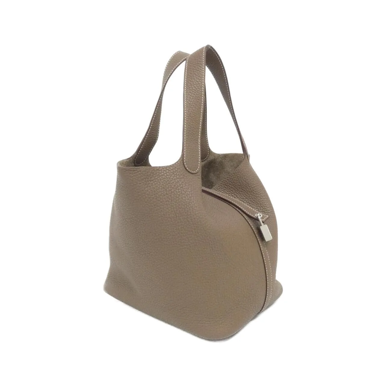 HERMES Picotin 060991CK Handbag Clemence Etoupe