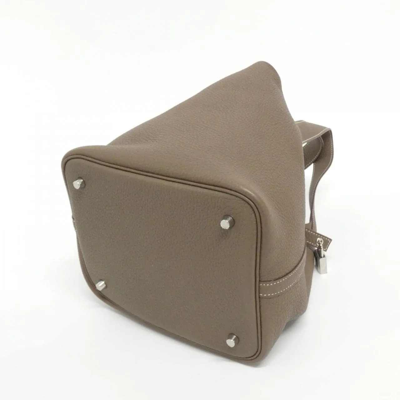 HERMES Picotin 060991CK Handbag Clemence Etoupe Clemence Leather Rank A - Thumbnail 2