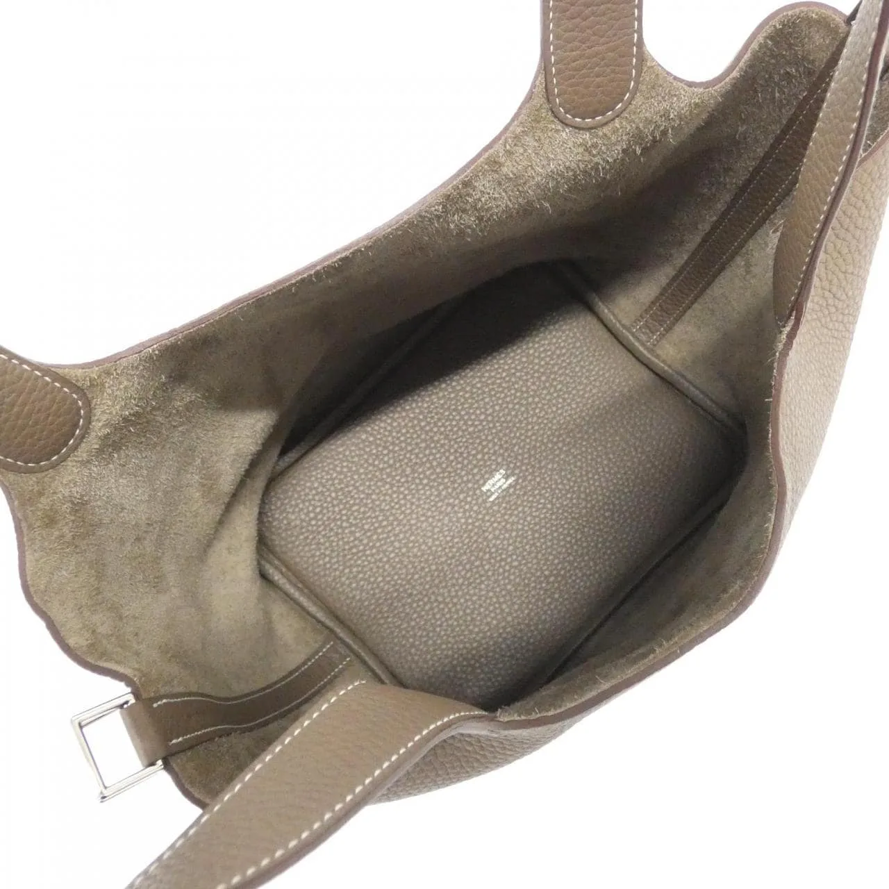 HERMES Picotin 060991CK Handbag Clemence Etoupe Clemence Leather Rank A - Thumbnail 7