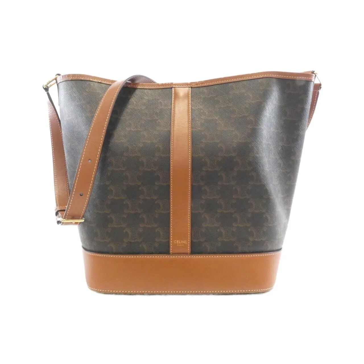 CELINE Triomphe 191132CAS Shoulder Canvas Black