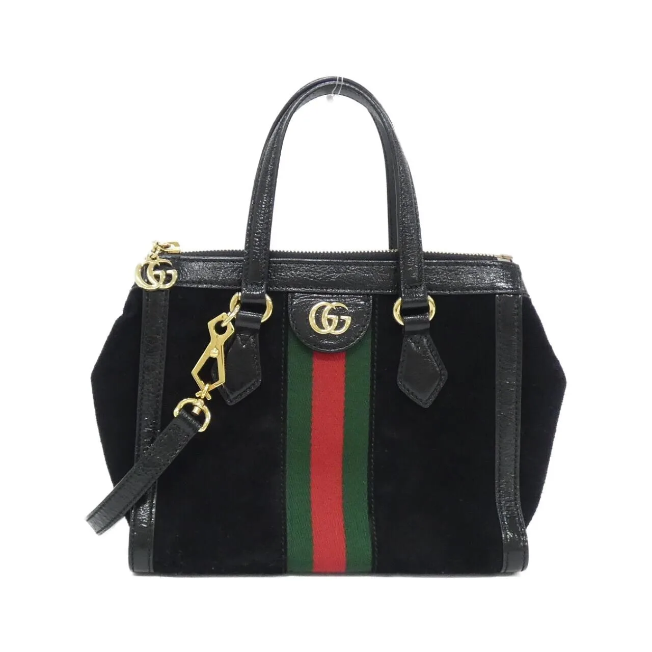 GUCCI Ophidia 547551 D6ZYB Handbag Patent Leather Black