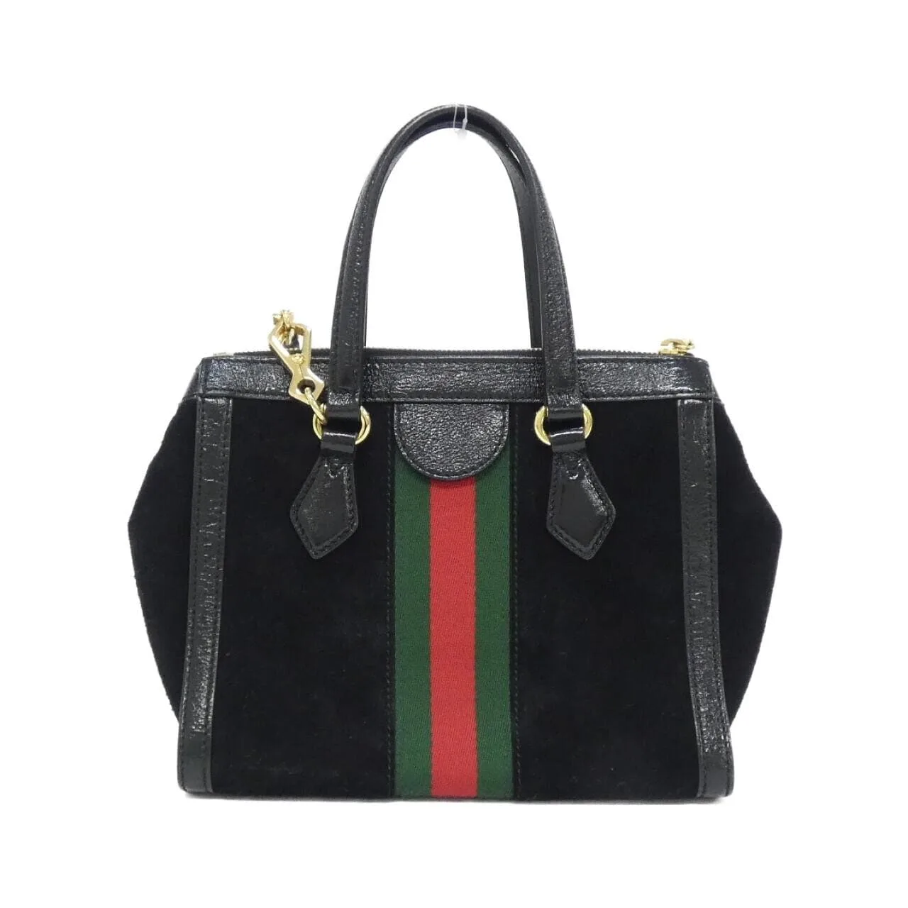 GUCCI Ophidia 547551 D6ZYB Handbag Patent Leather 黑色 漆皮 中古品A - 縮圖 2