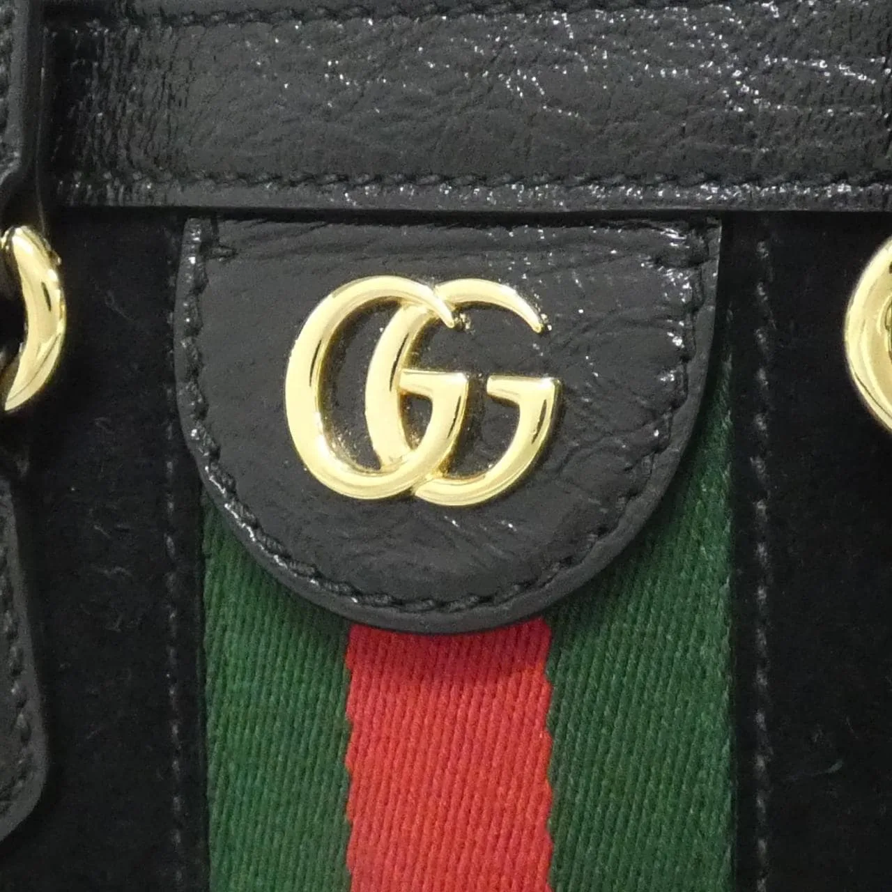 GUCCI Ophidia 547551 D6ZYB Handbag Patent Leather 黑色 漆皮 中古品A - 縮圖 4