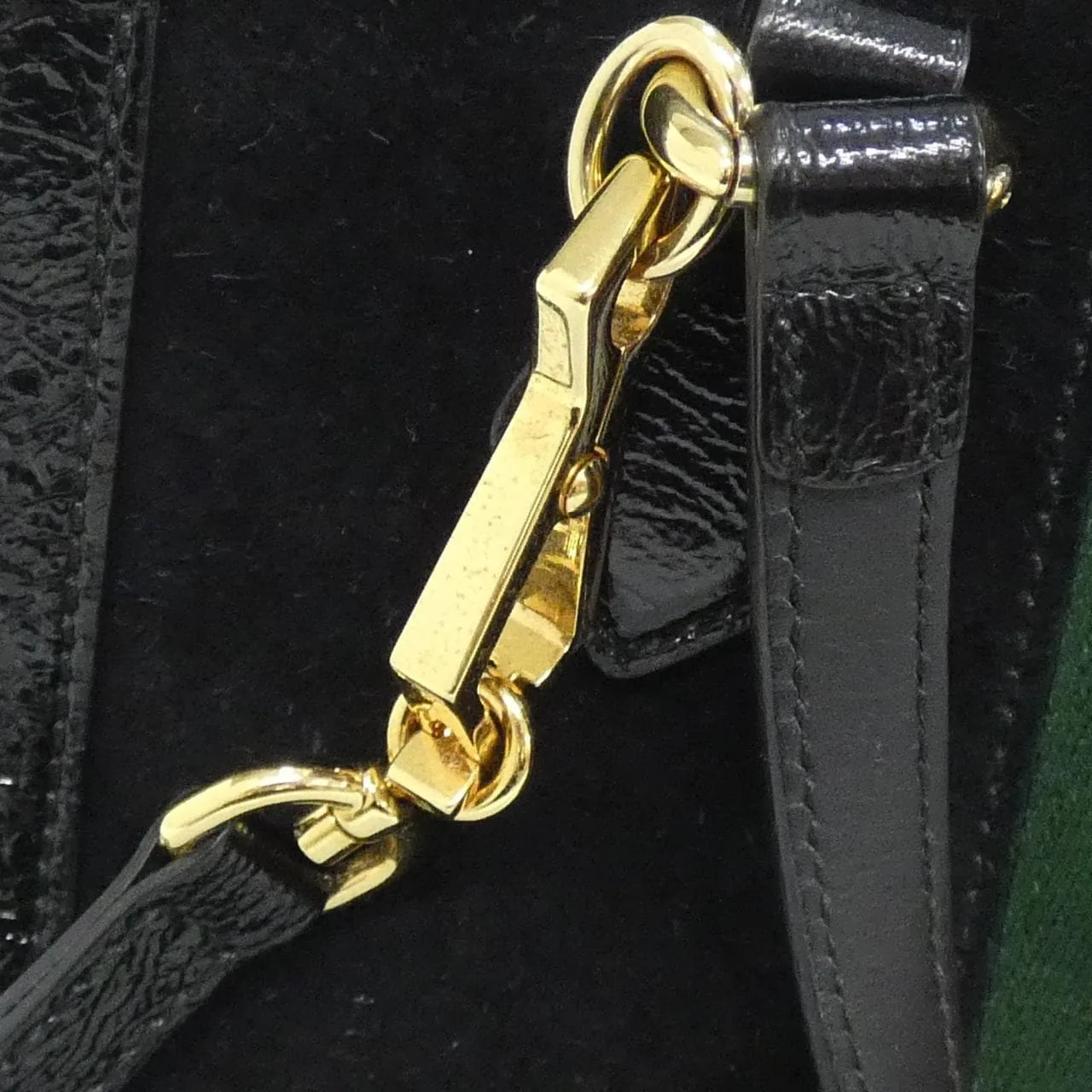 GUCCI Ophidia 547551 D6ZYB Handbag Patent Leather 黑色 漆皮 中古品A - 縮圖 7