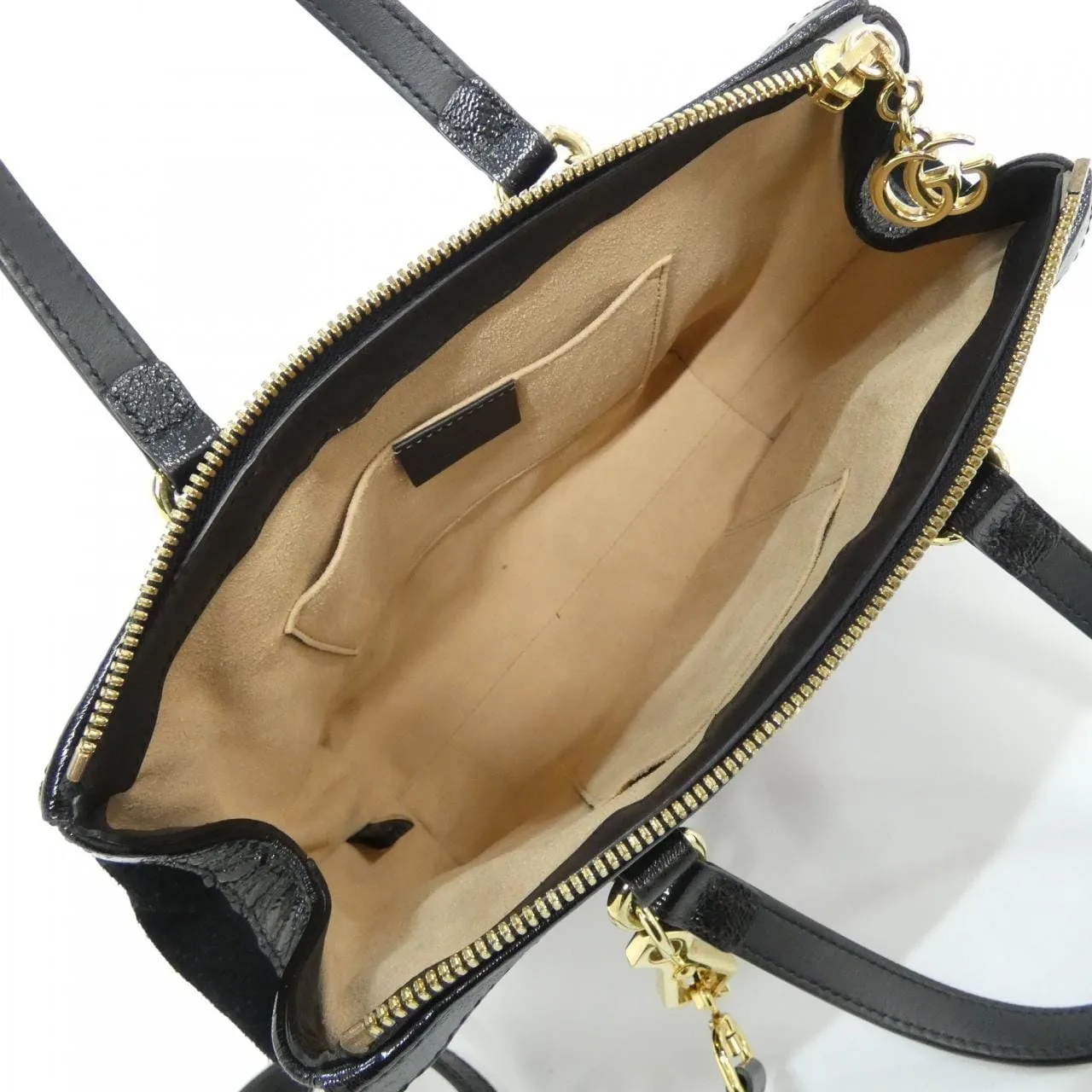 GUCCI Ophidia 547551 D6ZYB Handbag Patent Leather 黑色 漆皮 中古品A - 縮圖 9