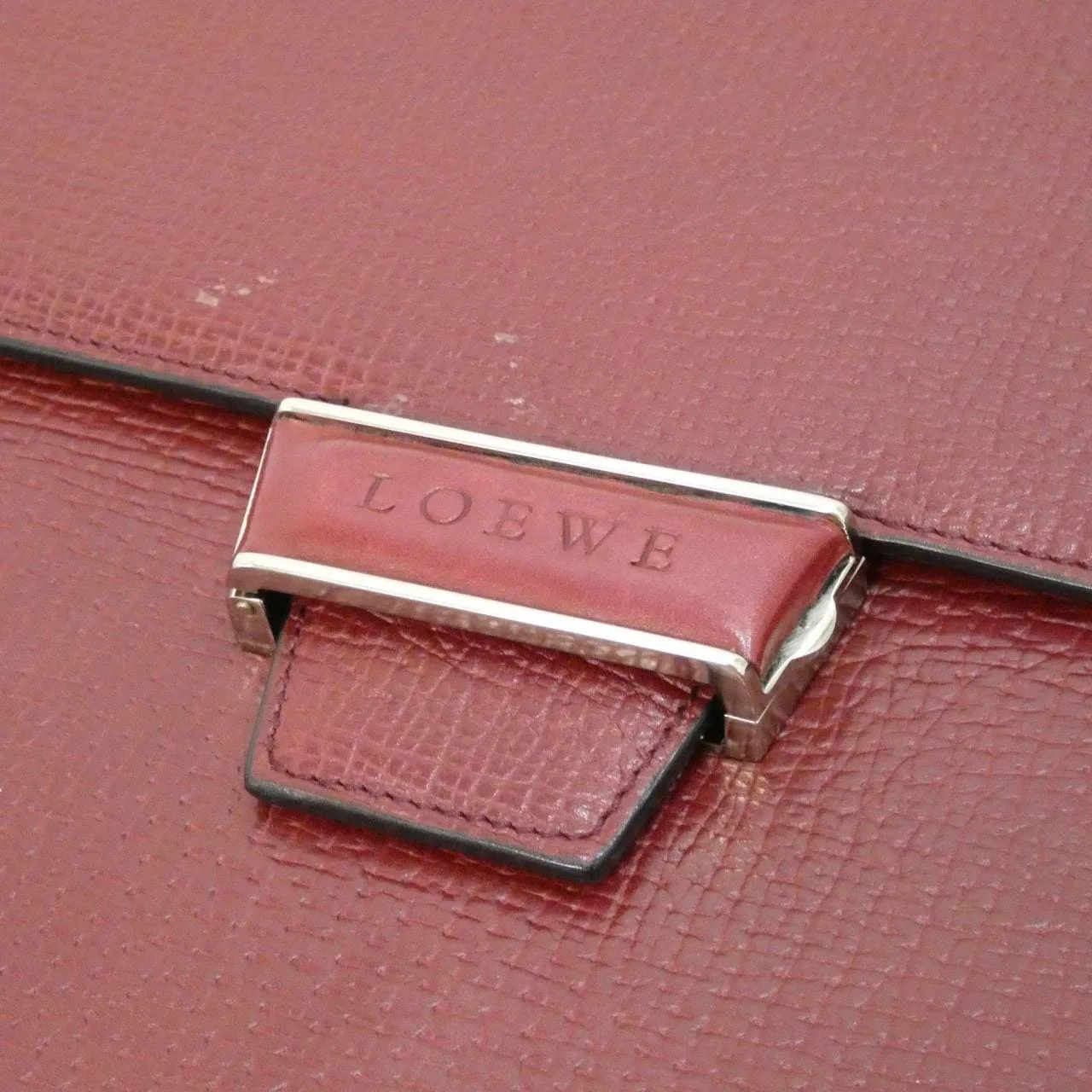 LOEWE Handbag Leather 酒紅色 皮革 中古品A - 縮圖 4