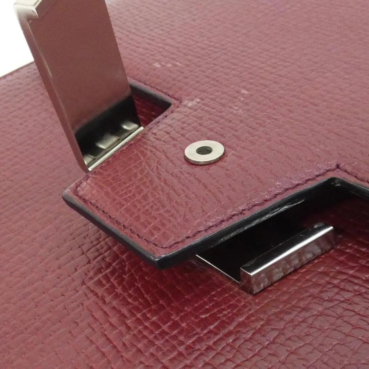 LOEWE Handbag Leather 酒紅色 皮革 中古品A - 縮圖 5