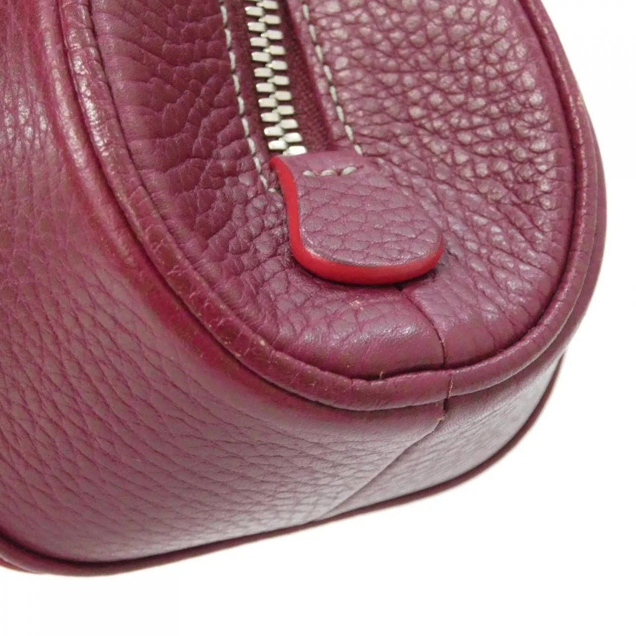 LOEWE Handbag Leather Bordeaux Leather Rank A - Thumbnail 3