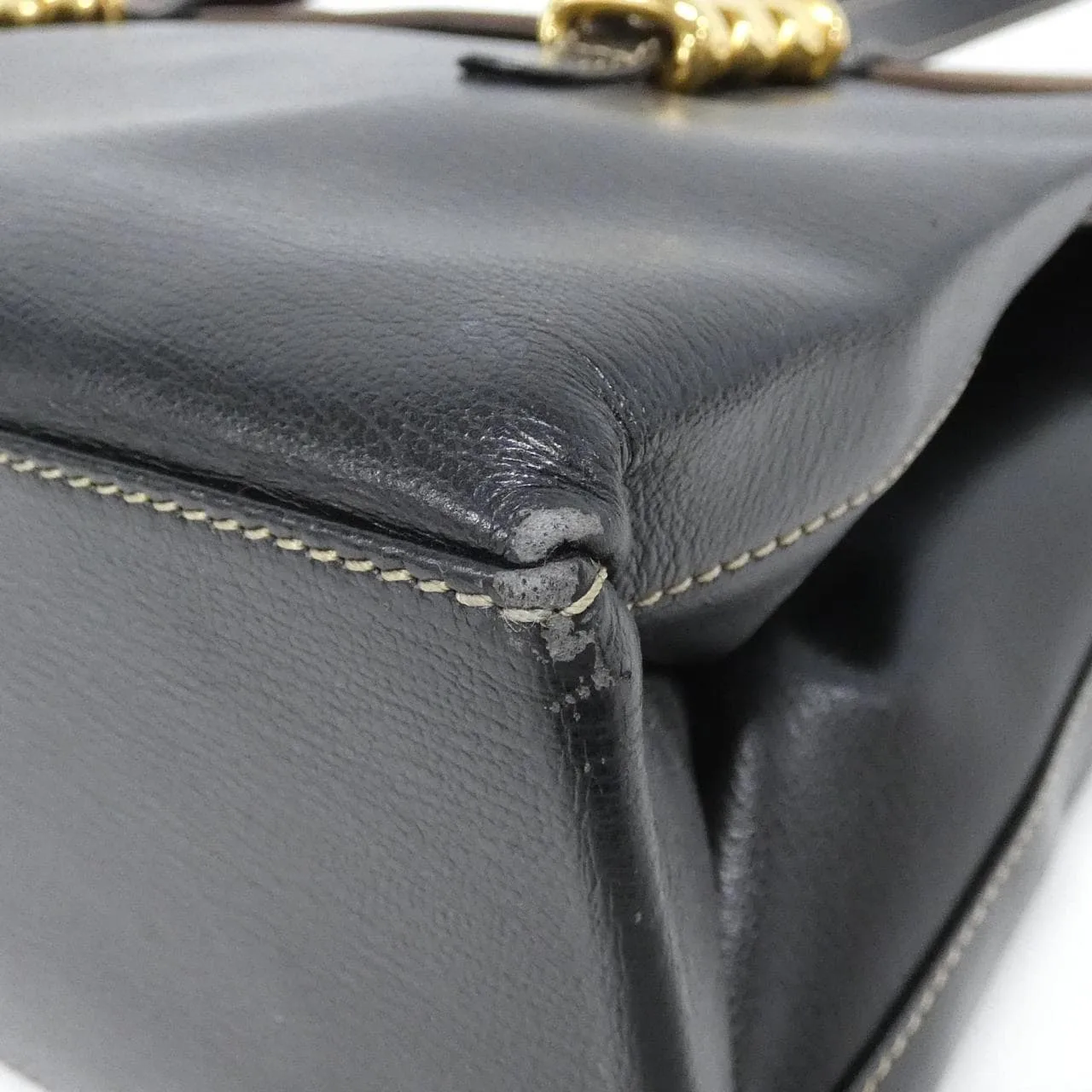 LOEWE Shoulder Leather Black Leather Rank B - Thumbnail 3