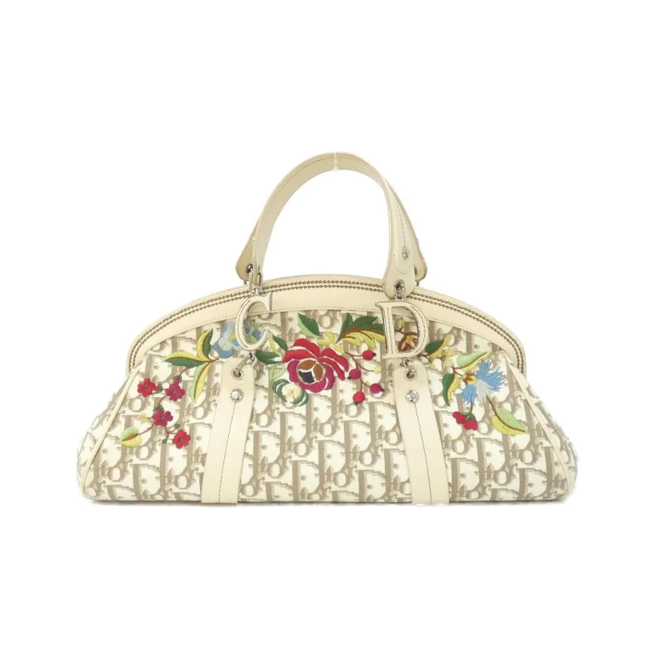 DIOR DFE44070 Handbag Canvas Silver