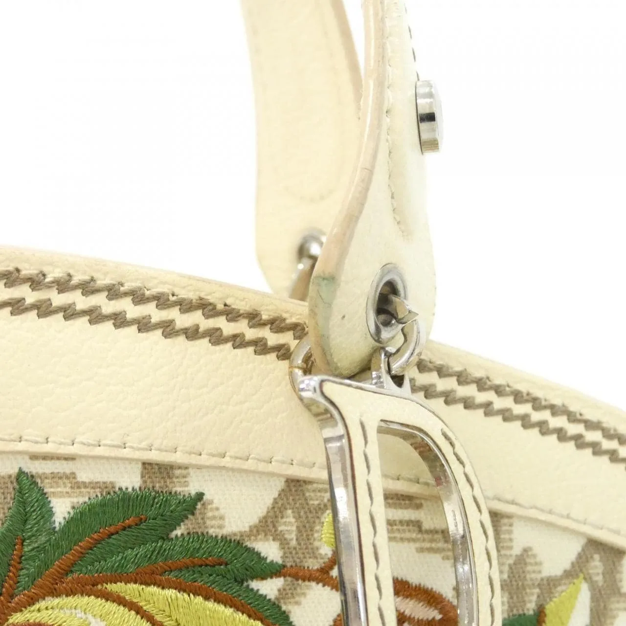 DIOR DFE44070 Handbag Canvas 銀色 帆布 中古品A - 縮圖 4