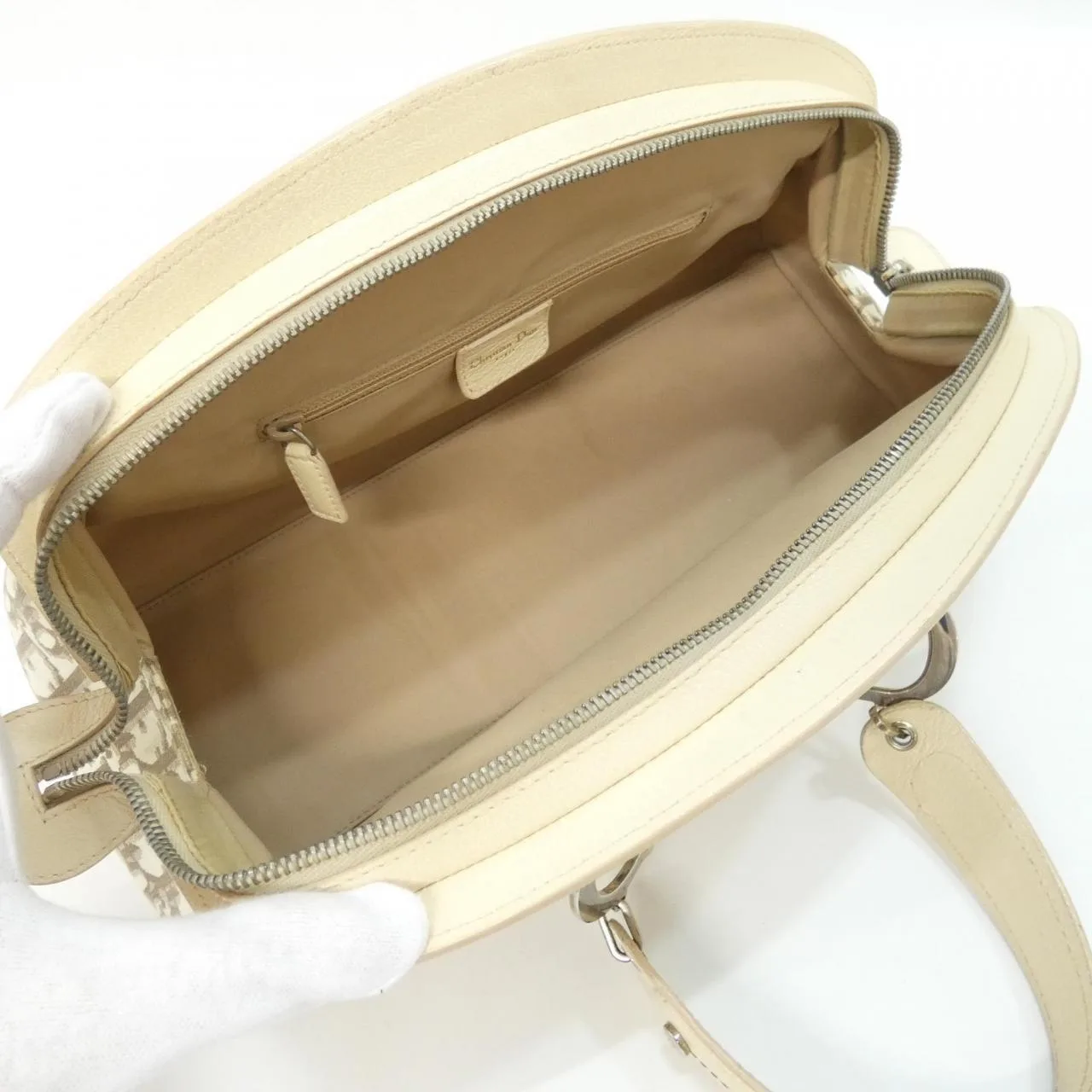 DIOR DFE44070 Handbag Canvas 銀色 帆布 中古品A - 縮圖 9