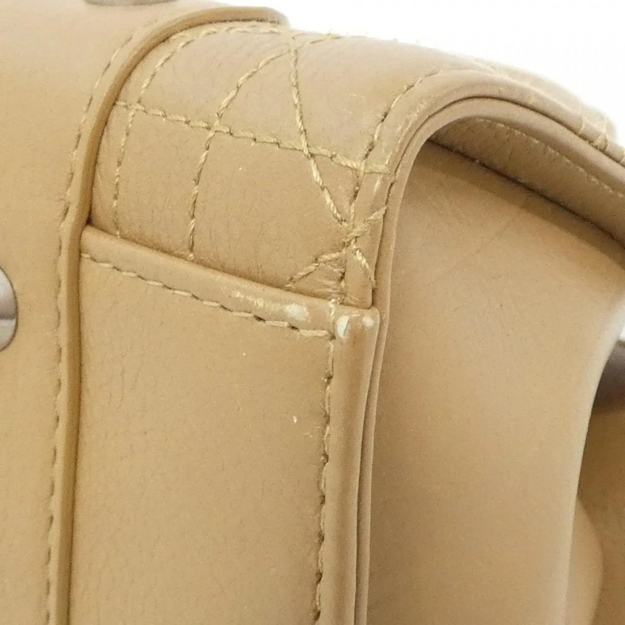 DIOR Handbag Leather 米色 皮革 中古品A - 縮圖 3