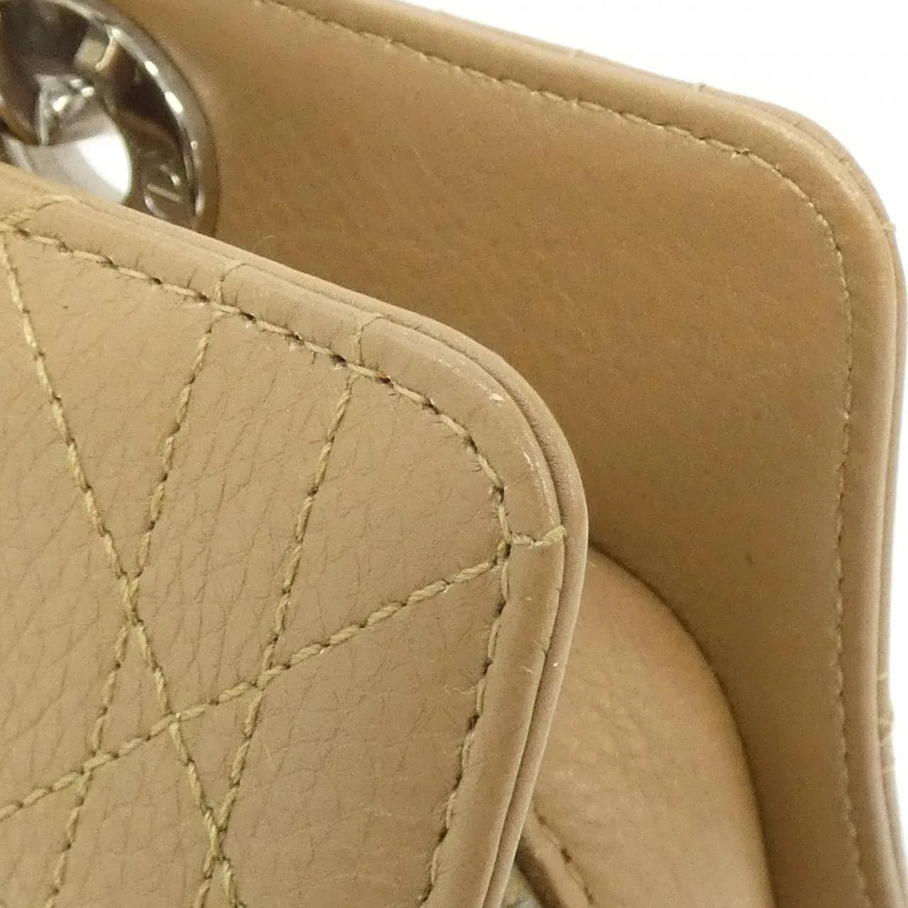 DIOR Handbag Leather 米色 皮革 中古品A - 縮圖 6